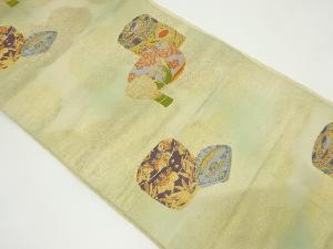 アンティーク　茶道具模様織り出し暈し袋帯（材料）